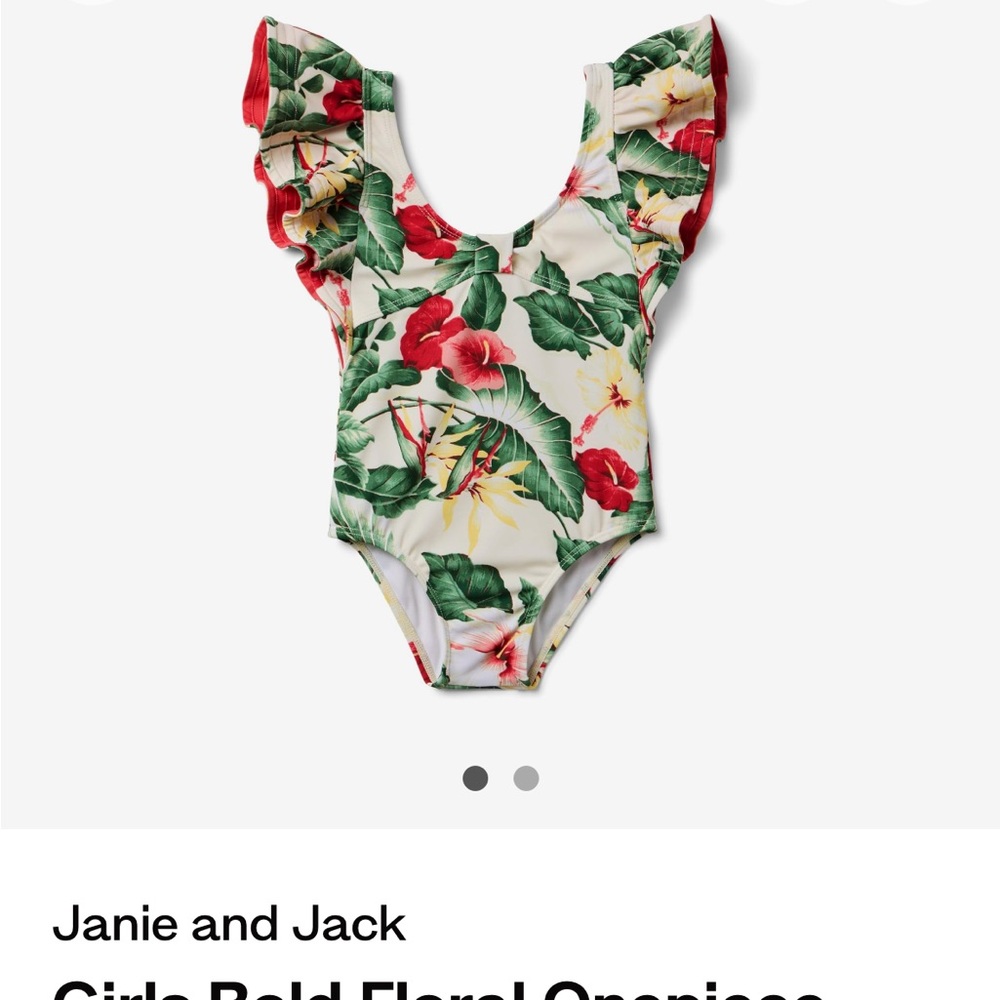 Janie and Jack Girls Floral One-Piece Swimsuit